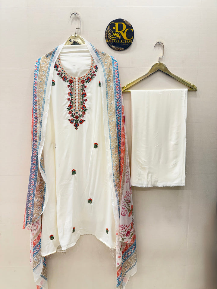 Rayon embroidered unstitched suits