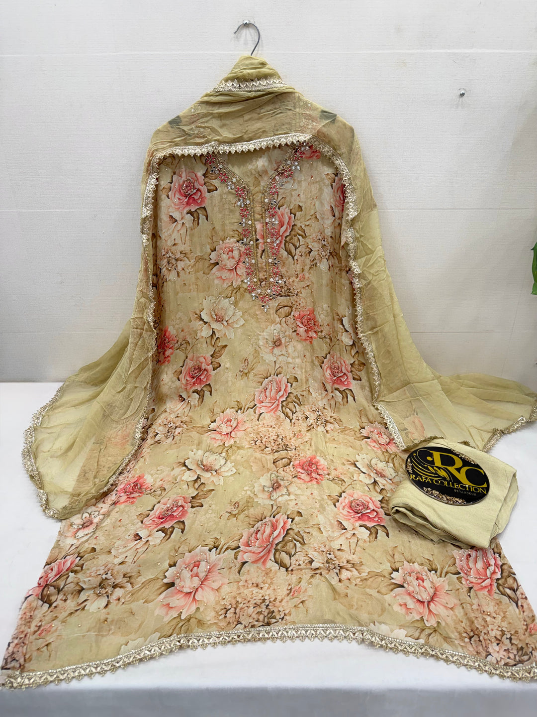 Organza unstitched suits  5622