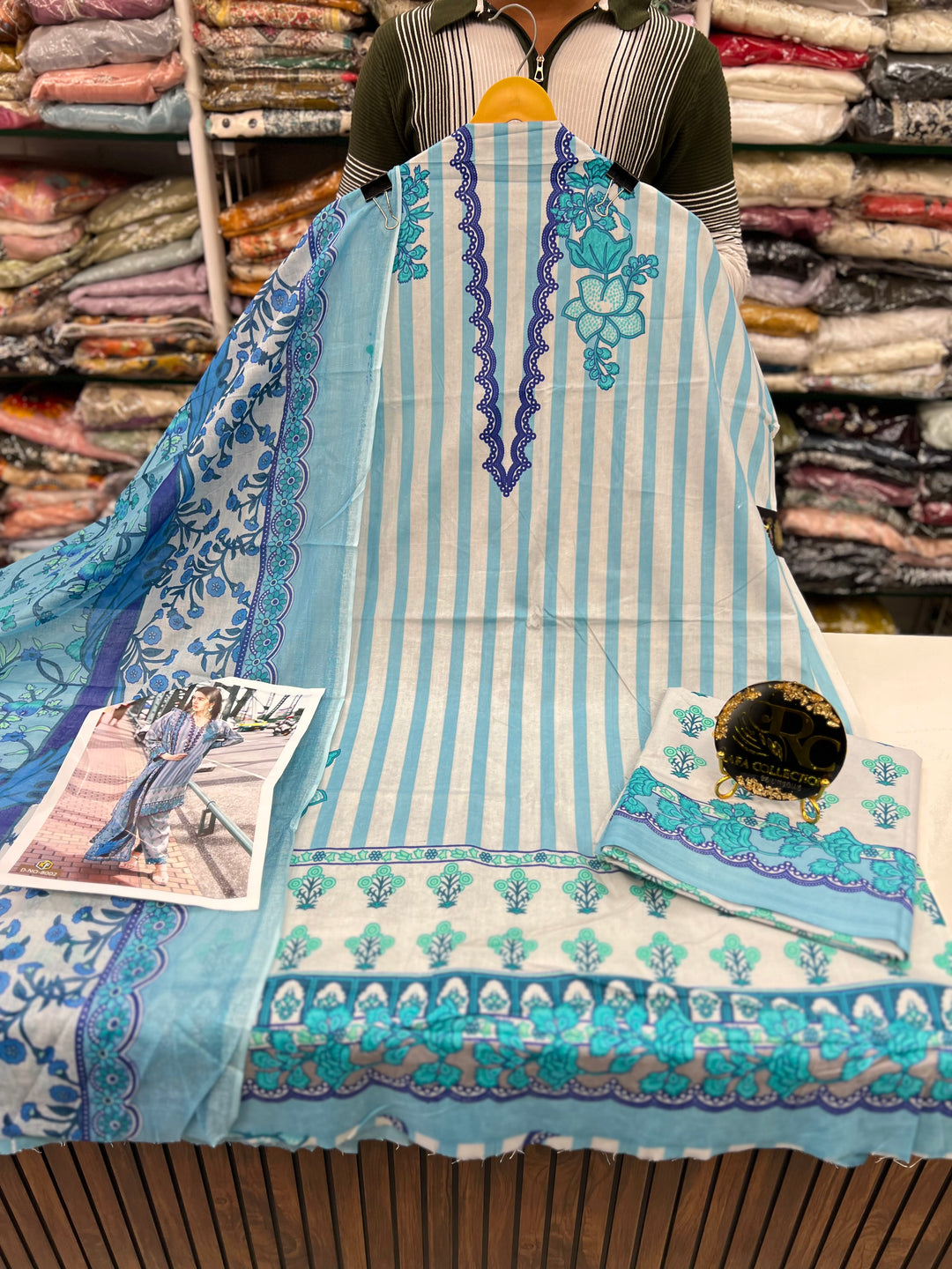 Cotton printed unstitched suits