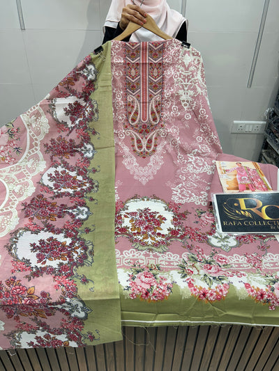 Semi Cotton embroided suit 1541