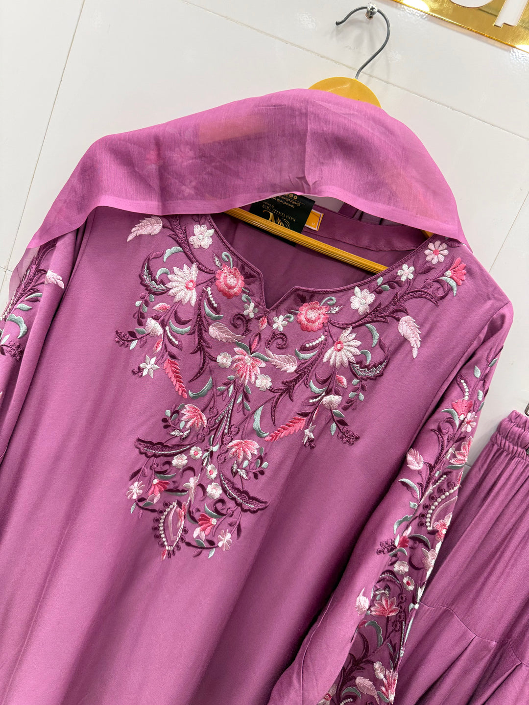 Embroidered Farshi salwar suits