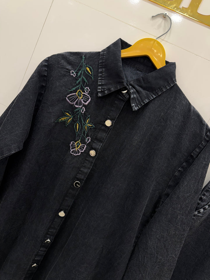 Denim embroidered co-ord sets