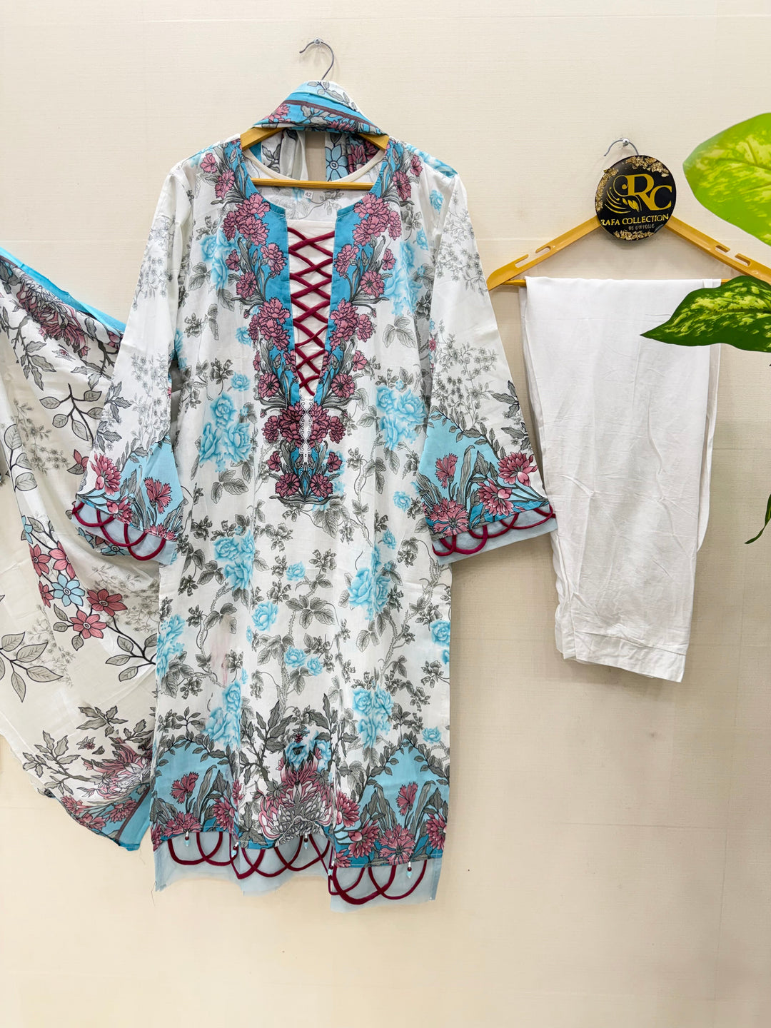 Cotton Pearl Work Suit for Women
 7011