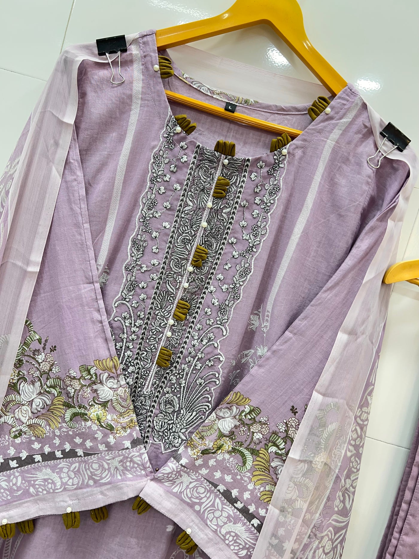 Pakistani pearl embellished suits 2745