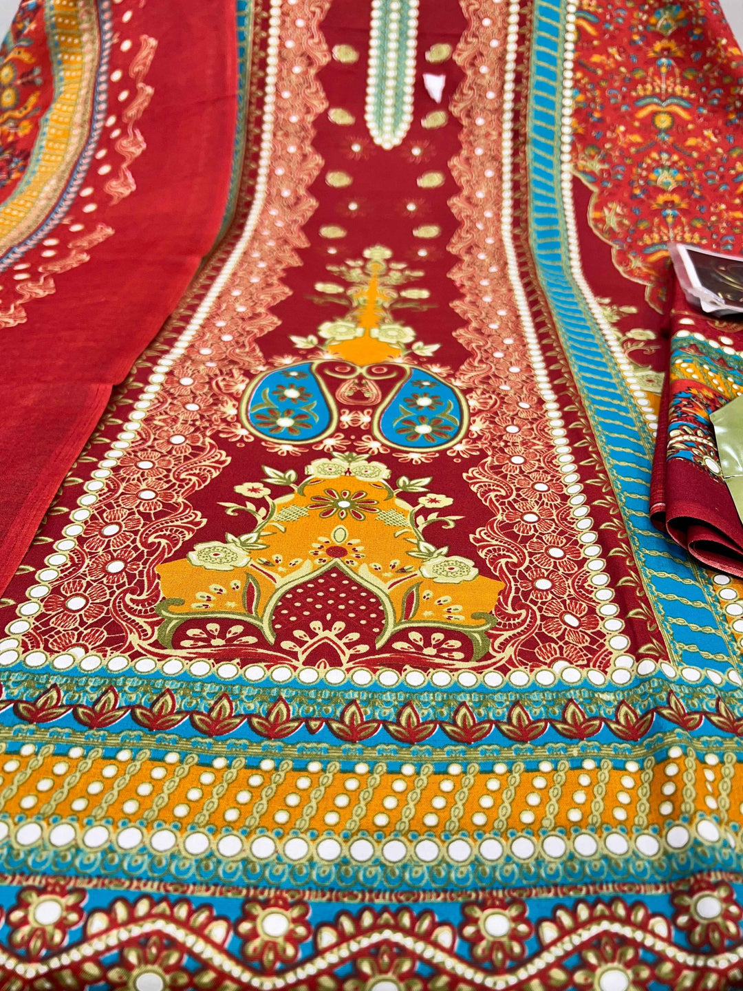 Semi Cotton Unstitched Suit 1895