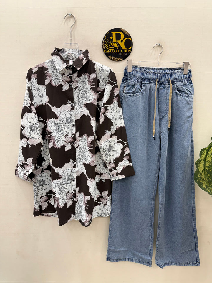 Korean denim cargo Sets