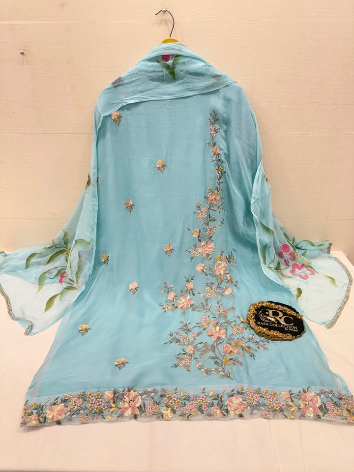 Organza unstitched suits