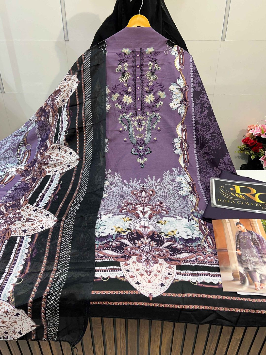 Semi Cotton embroided suit 1794