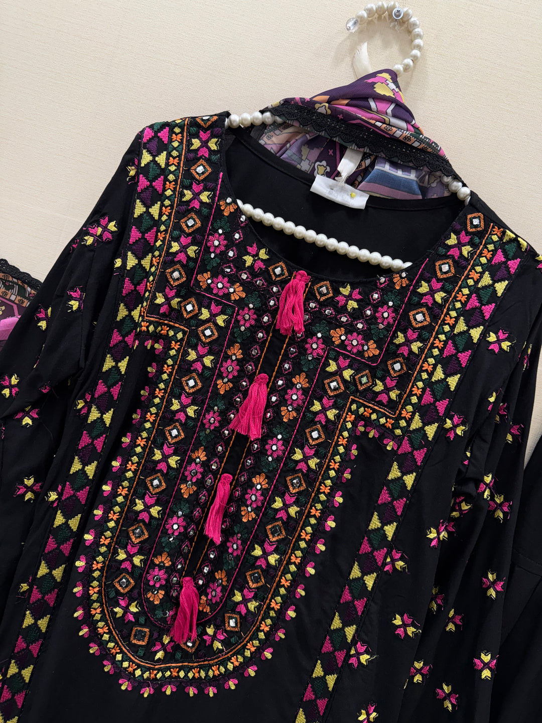 Embroidered multi color Farshi suits