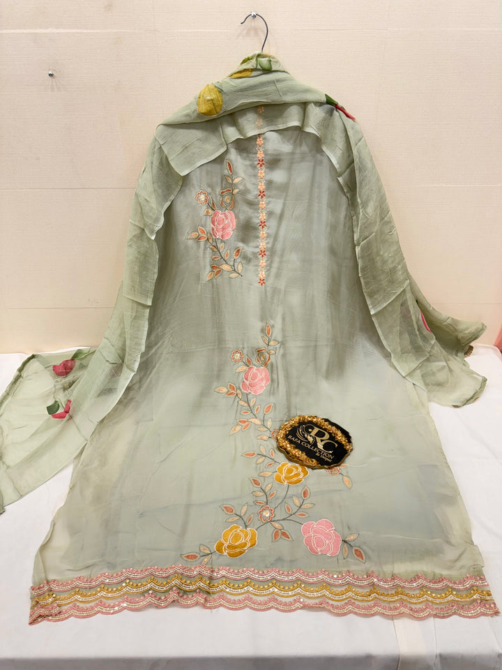 Organza unstitched suits