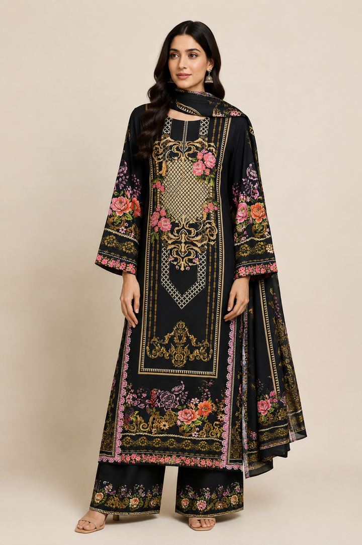 Satin Printed Suits