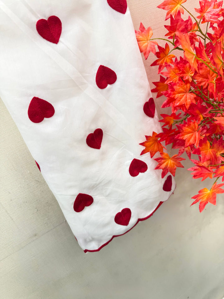 Viral heart embroidered unstitched Suits