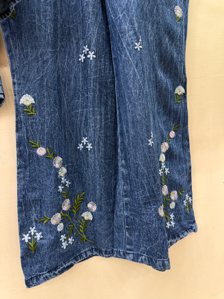 Denim embroidered co-ord sets
