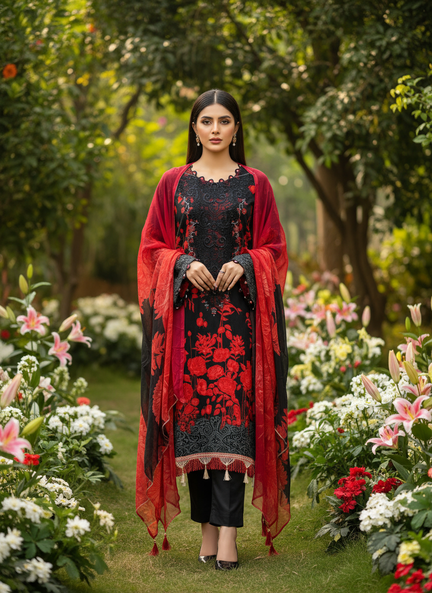 Pakistani patch work suit 2659