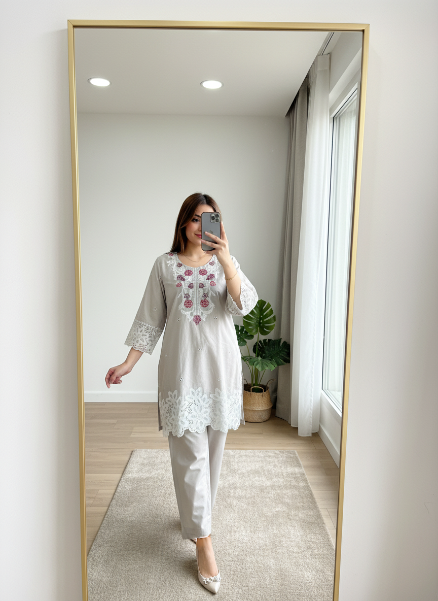 Chikankari co-ord set 2729