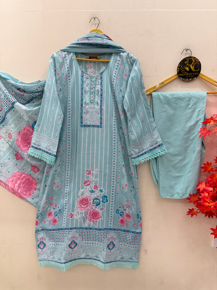 Semi cotton printed suits