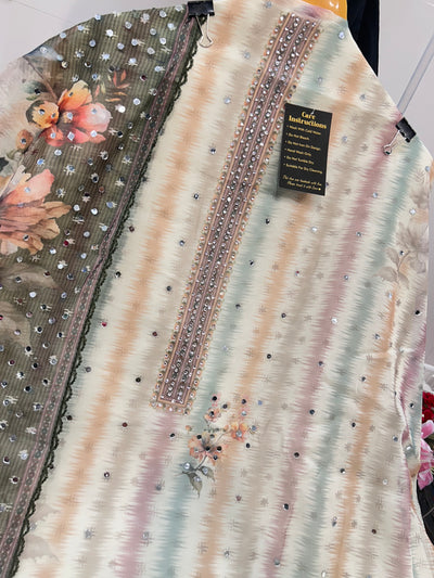 MIRROR WORK ORGANZA SUIT 1714