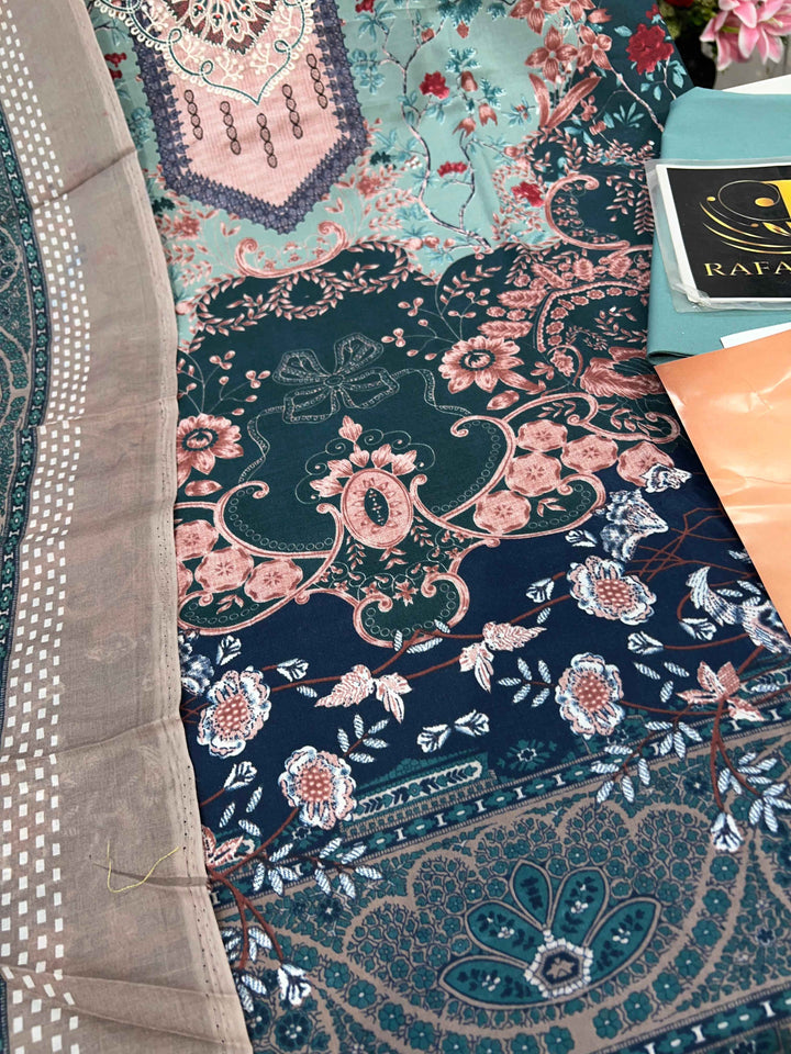 Semi Cotton embroided suit 1794