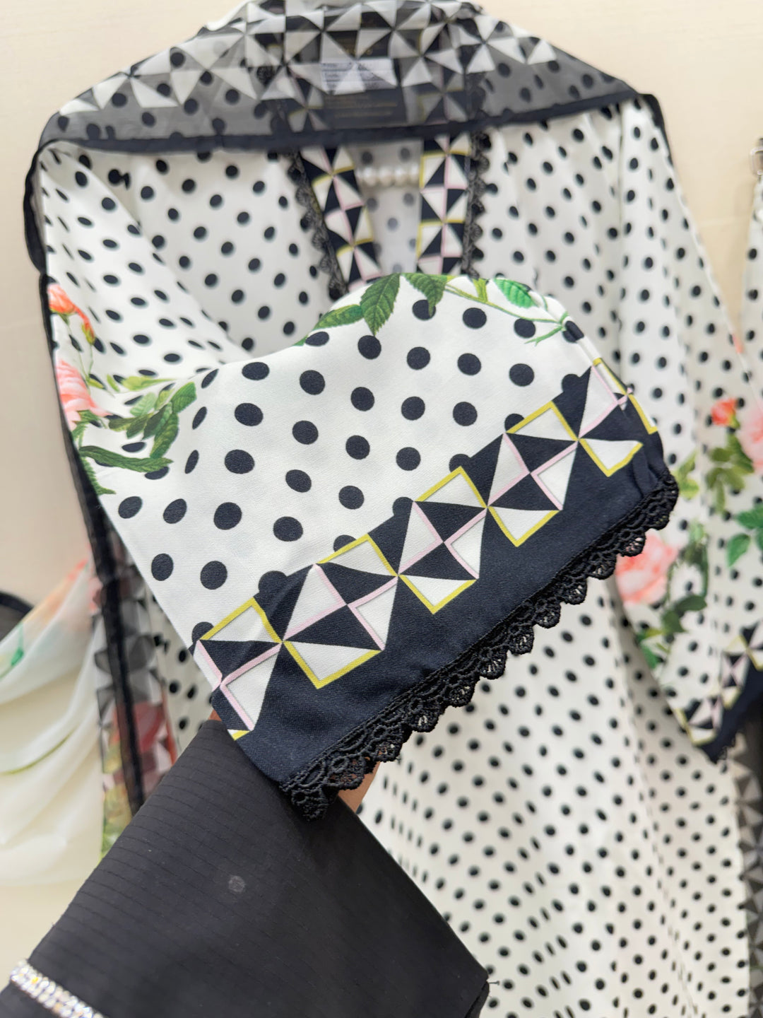 polka dot Pakistani Farshi suits