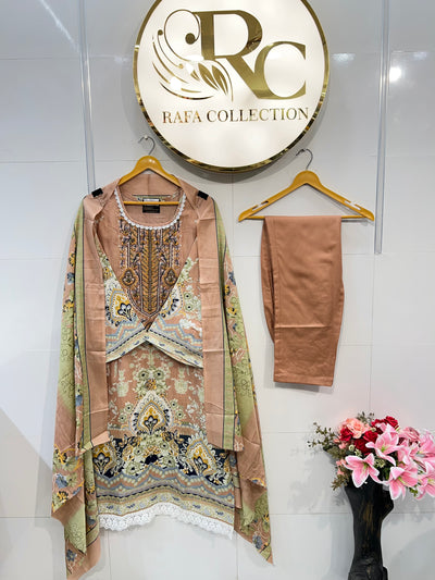 Semi cotton kurti pant sets 2325