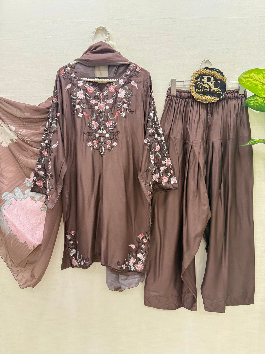 Embroidered Farshi salwar suits