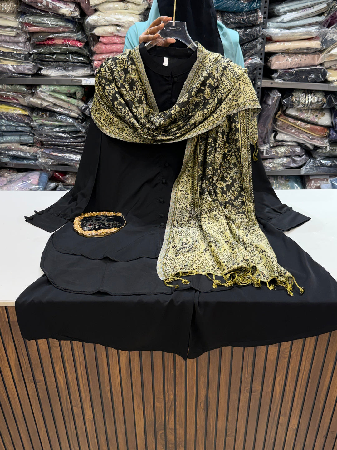 Pashmina shawl sets black