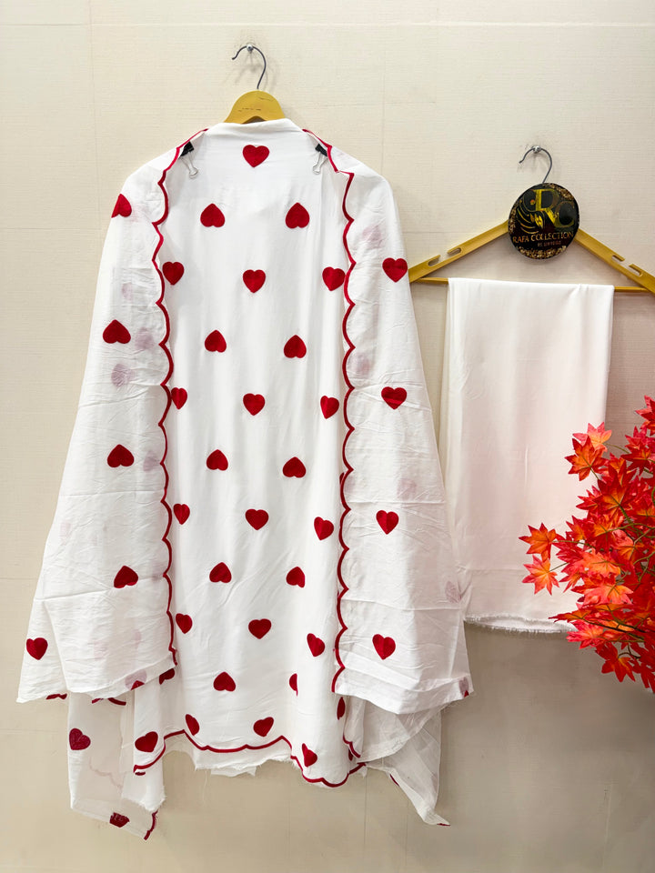 Viral heart embroidered unstitched Suits