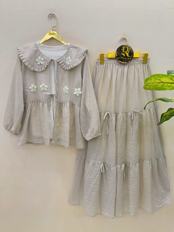 Crinkle skirt sets