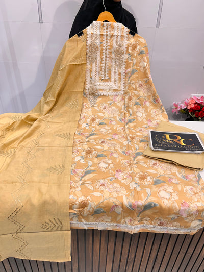 Cotton lace work suits 672805