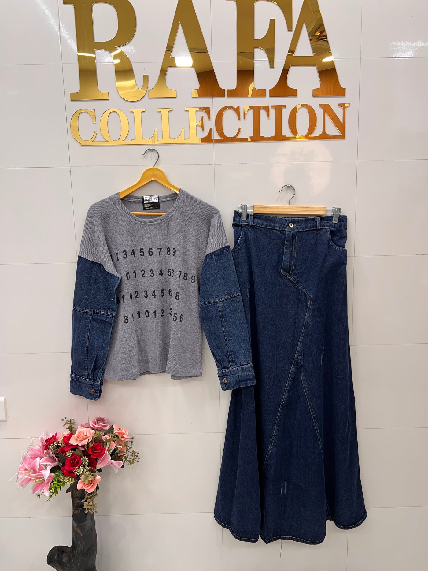 Denim skirt sets 7134