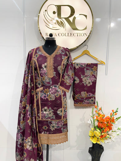 Lace wala suit 2323