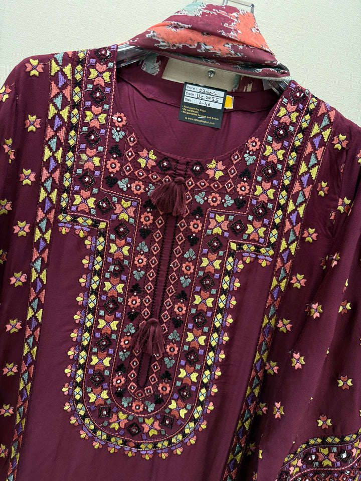 Embroidered afgani Farshi suits 2975