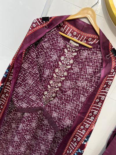 Semi Cotton Patch Work Suits 2346