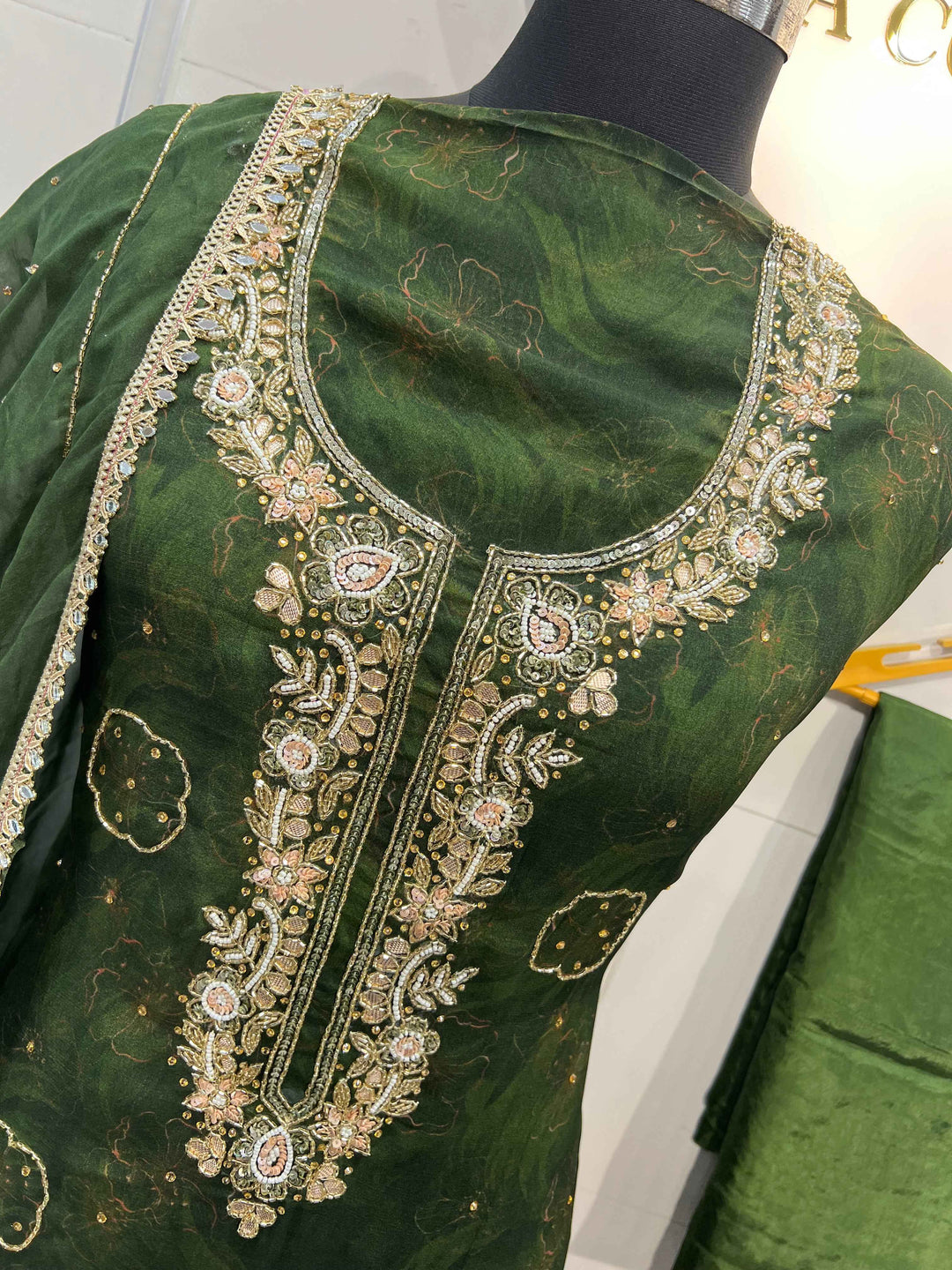 Organza handwork suits  2167