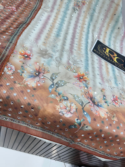 MIRROR WORK ORGANZA SUIT 1714