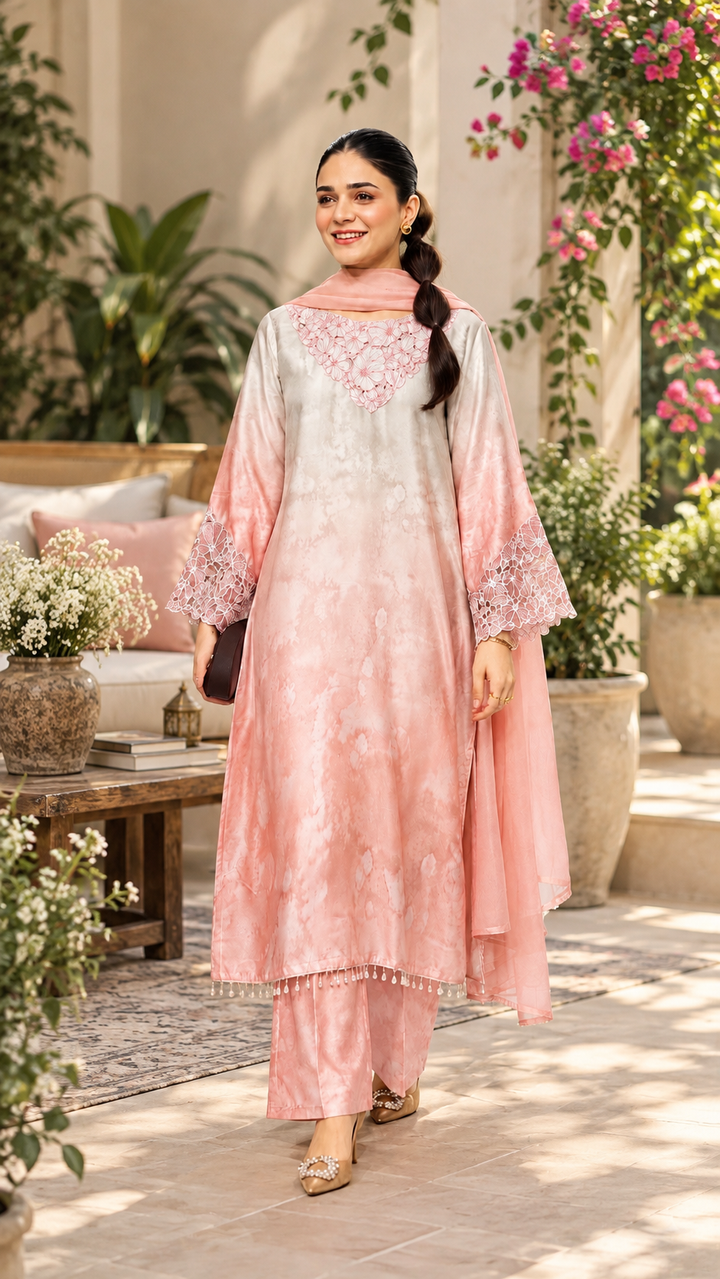 Satin embroidered Suits
