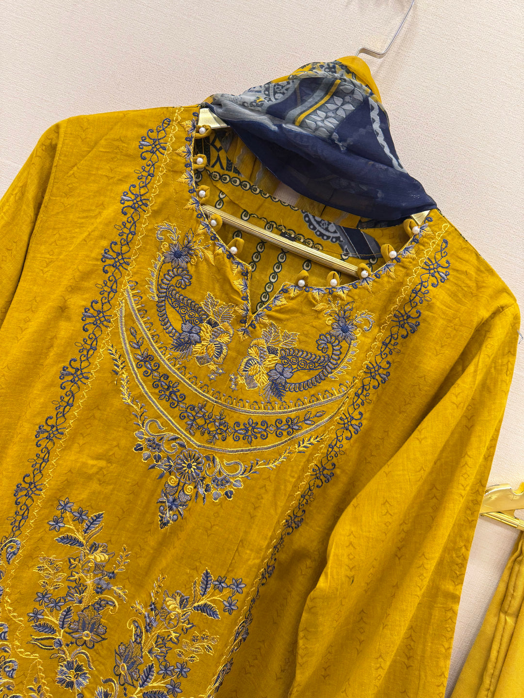 Cotton embroidered suits