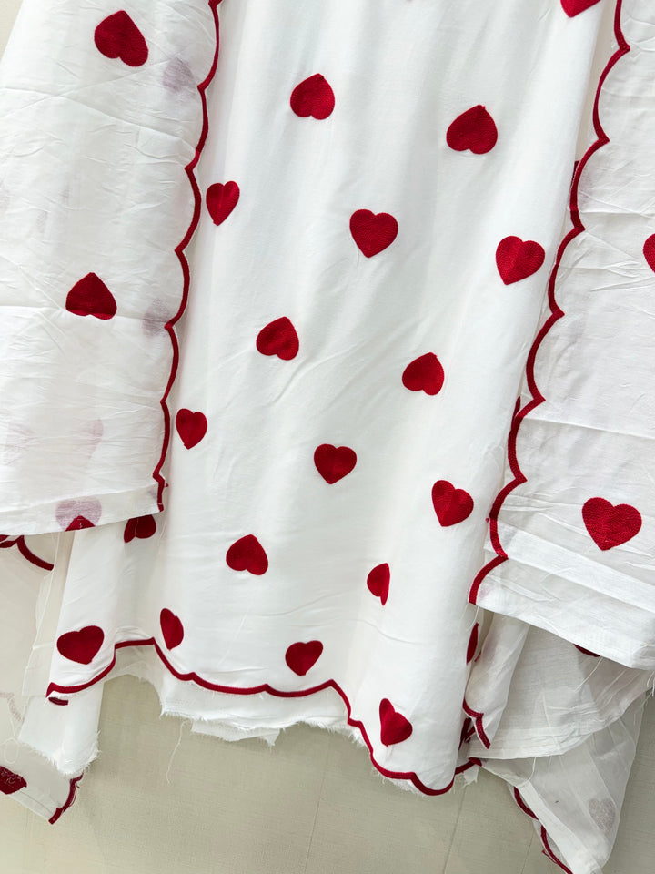 Viral heart embroidered unstitched Suits