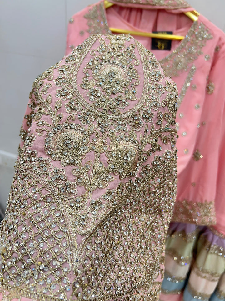 Pakistani tri color Garara suit 2749