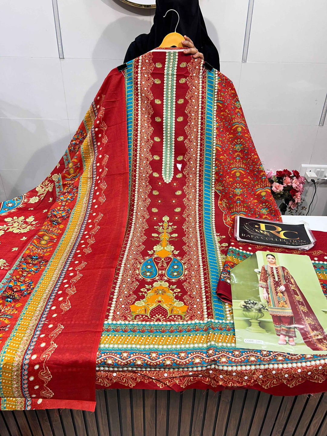 Semi Cotton Unstitched Suit 1895