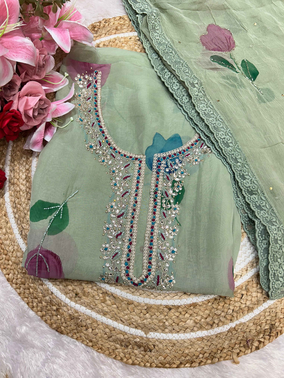 Organza unstitch suits 2249