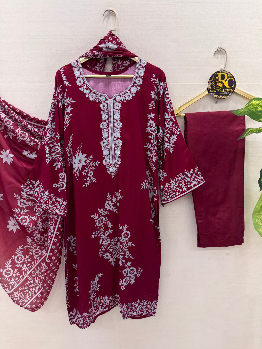 Cotton embroided suits