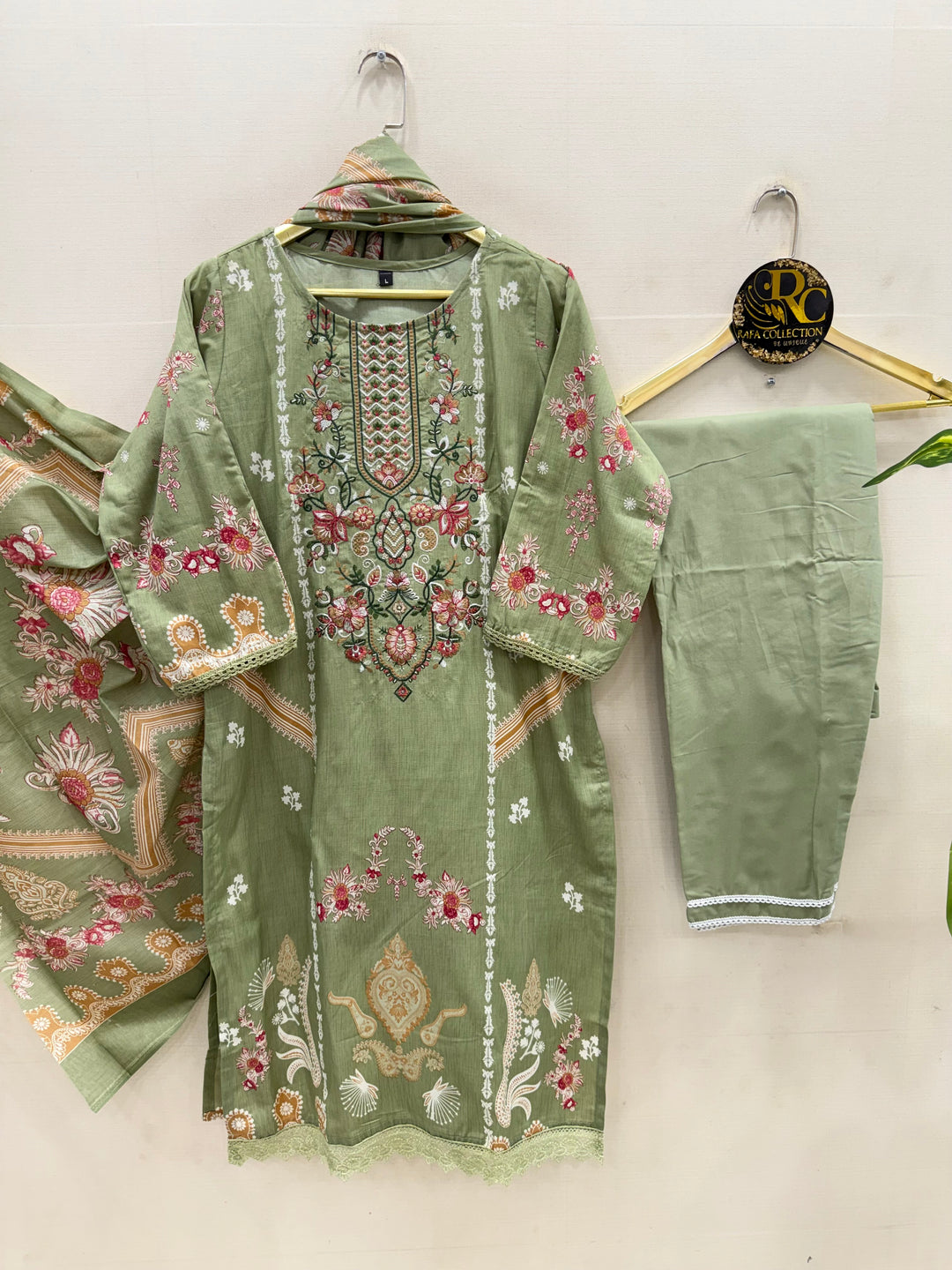 Semi Cotton embroidered suits