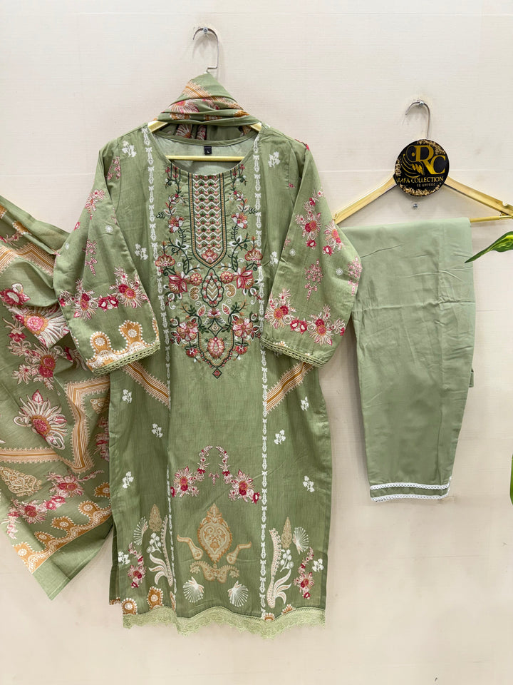Semi Cotton embroidered suits