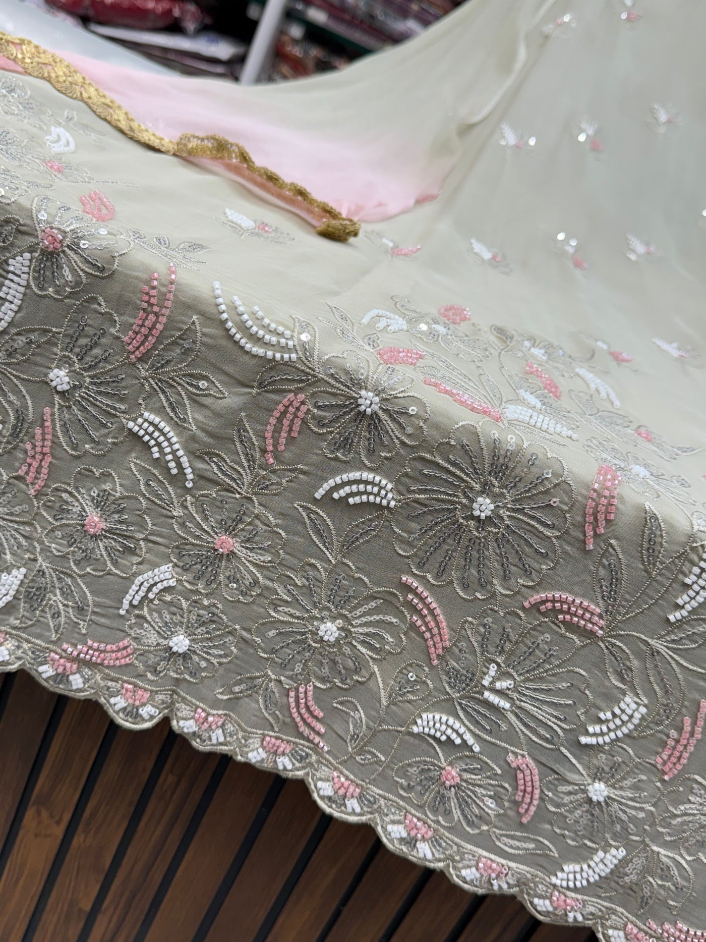 Glass organza Handwork Suits 1970