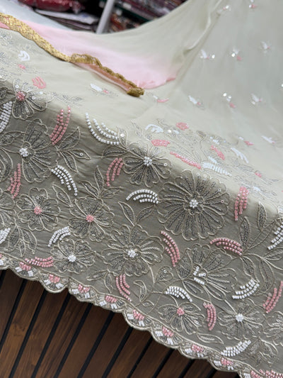 Glass organza Handwork Suits 1970