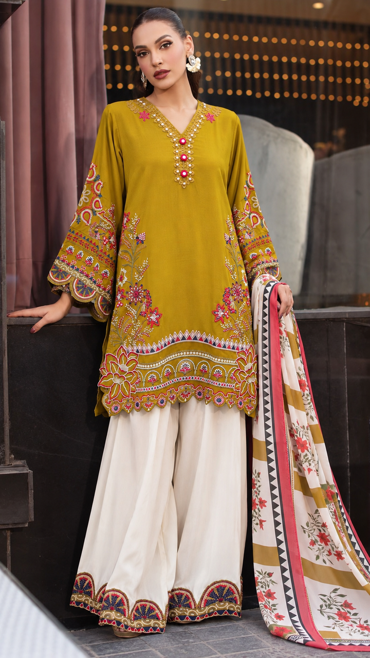 Cutwork Embroidered farshi suit
