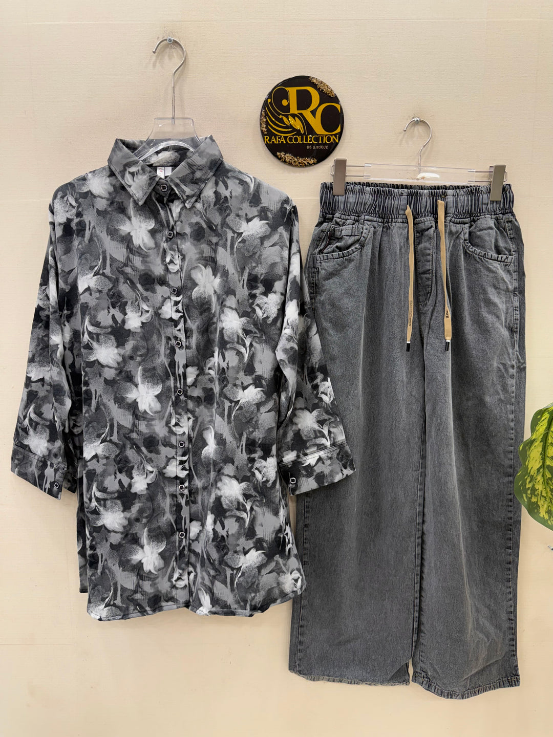 Korean denim cargo Sets