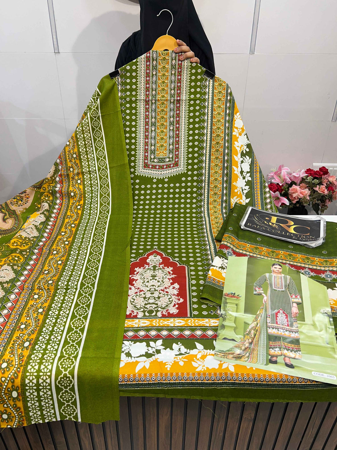 Semi Cotton Unstitched Suit 1895