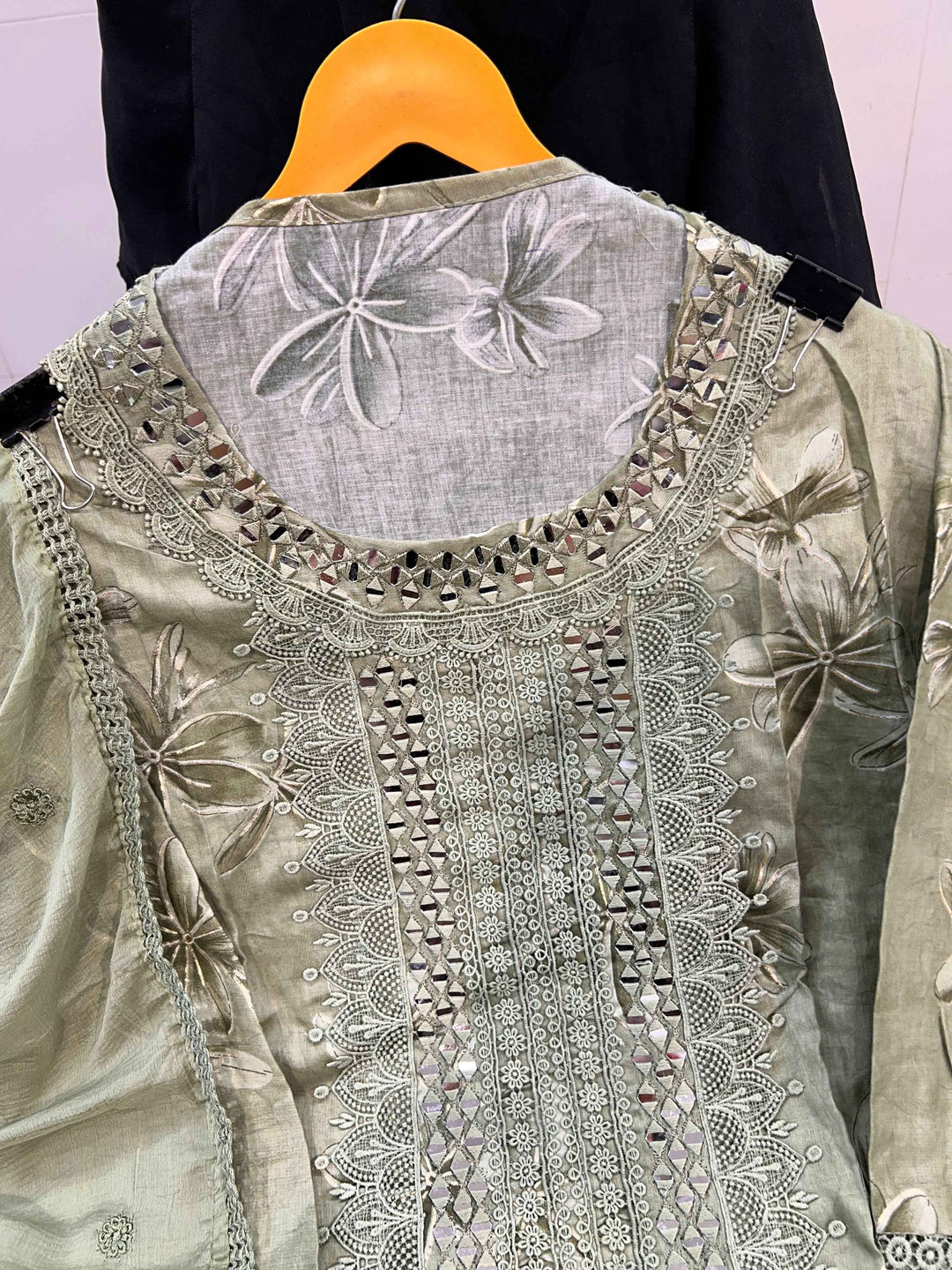 Cotton mirror work suit 672806